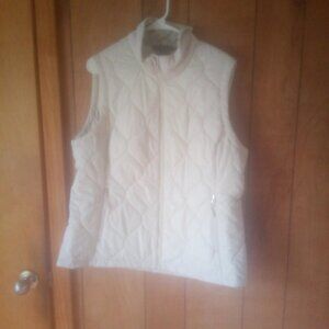 Free County Women's Off White Quilted Sleeveless Puffer Vest Size L